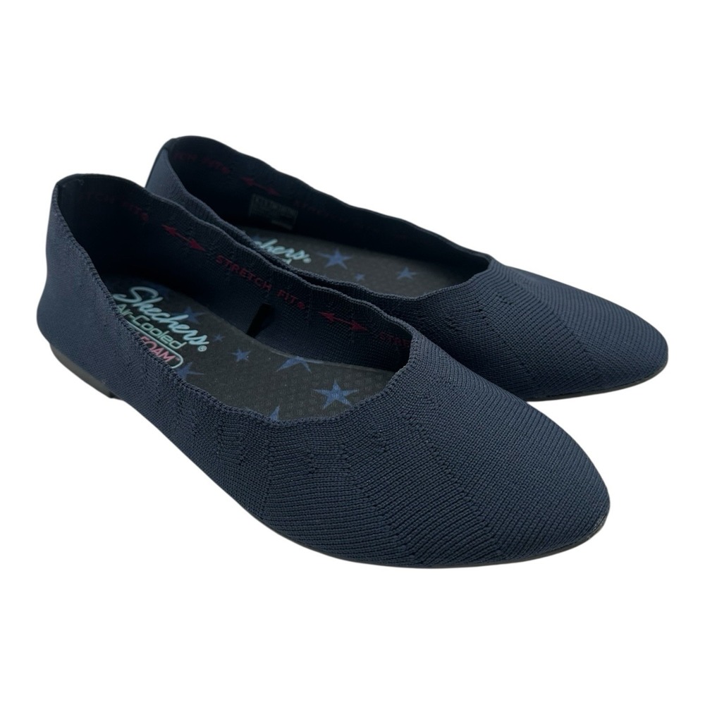 Skechers Cleo Bewitch Ballet Flats Women's Size 6 Navy Blue Slip On Shoes 48885
